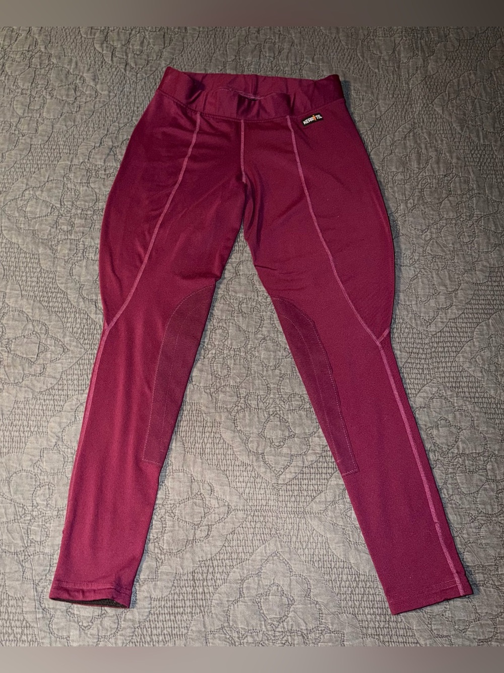 Kerrits 'Flow Rise' Knee Patch Performance Tight in Mahogany - Women's Size-L